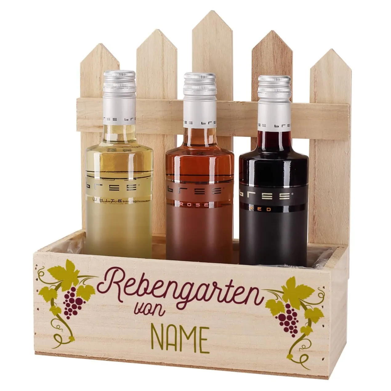 Rebengarten - Pflanzkiste mit drei BREE Weinen