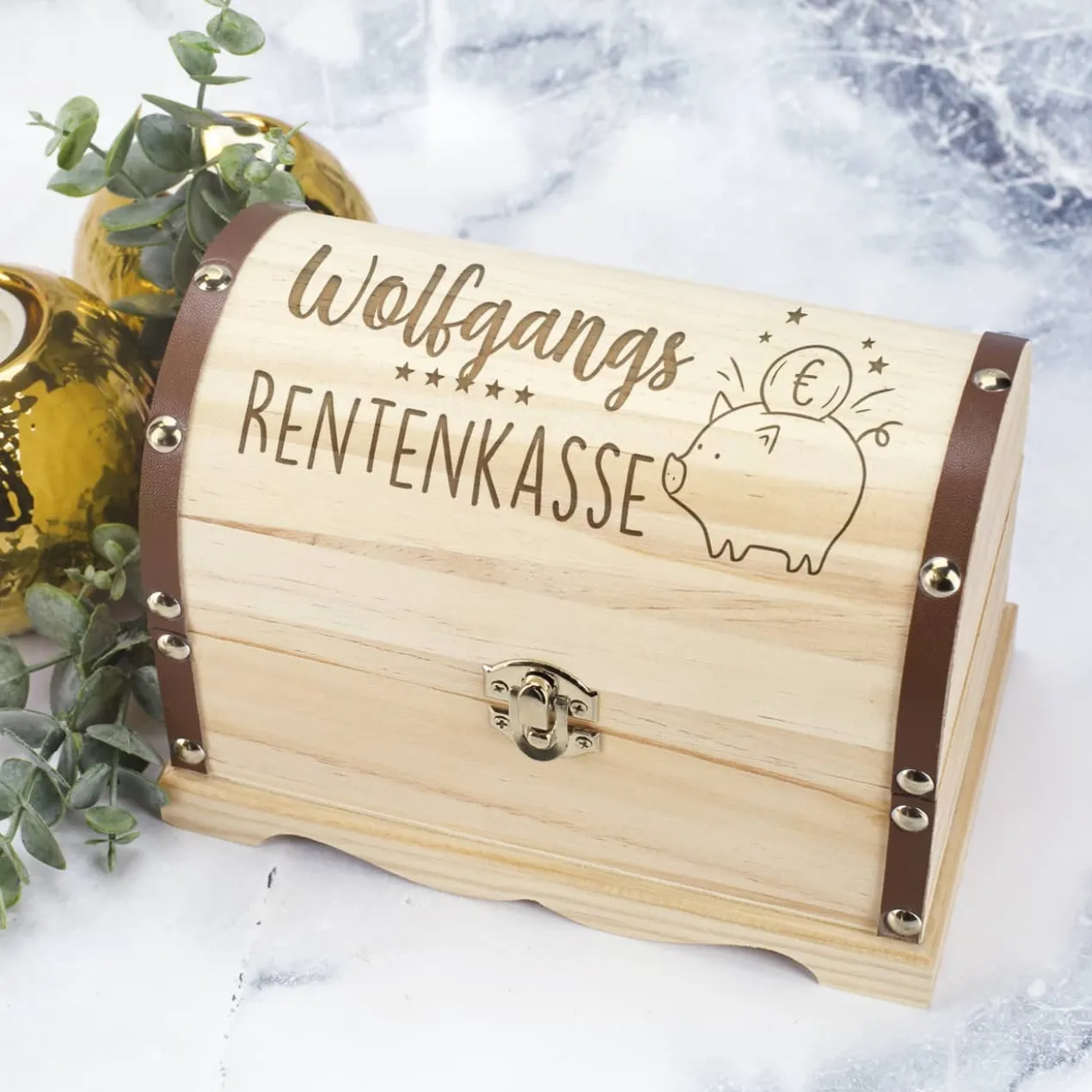 Rentenkasse - Schatztruhe in 3 Größen als Geschenk zur Rente