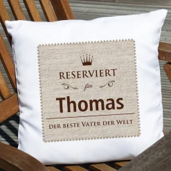 Reserviert-Kissen mit Name und Wunschtext
