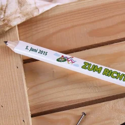 Richtfest-Bleistift mit Namen und Datum