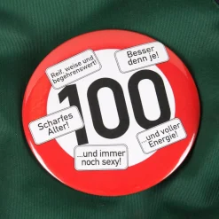 Riesen Button Verkehrsschild 18 bis 100