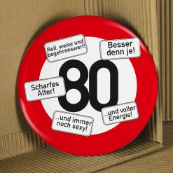 Riesen Button Verkehrsschild 18 bis 100