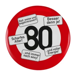 Riesen Button Verkehrsschild 18 bis 100