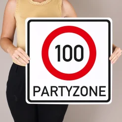 Riesiges PVC Verkehrsschild Geburtstag - 18 bis 100