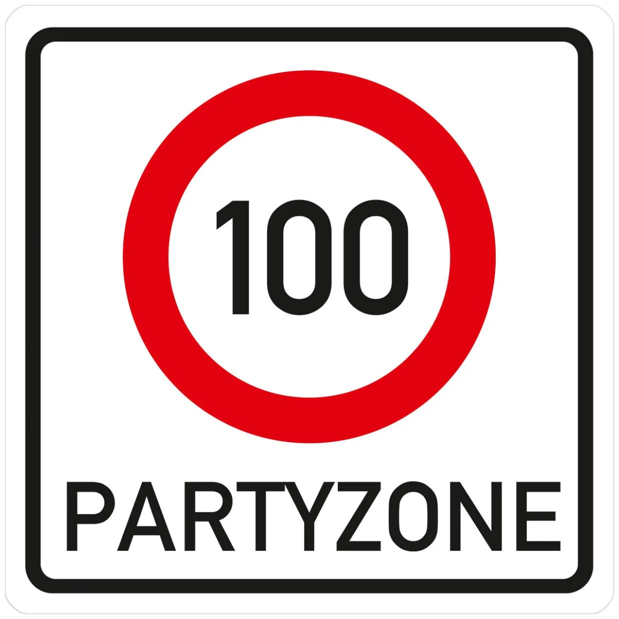 Riesiges PVC Verkehrsschild Geburtstag - 18 bis 100