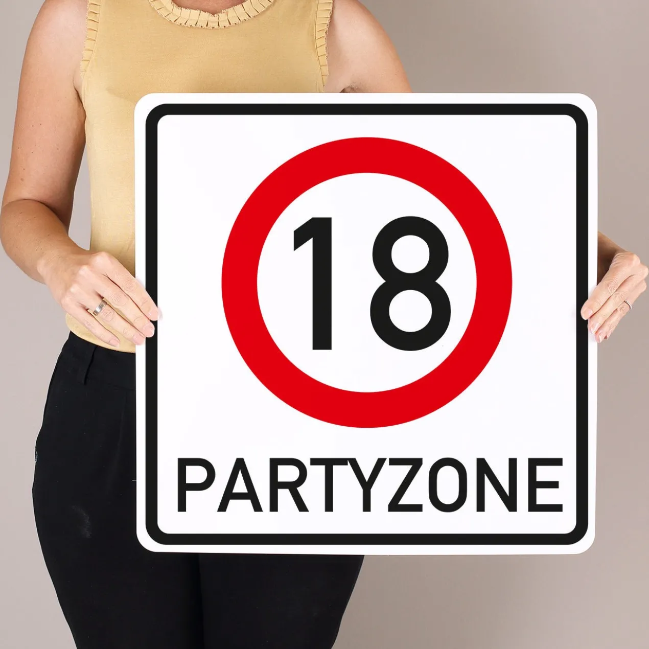 Riesiges PVC Verkehrsschild Geburtstag - 18 bis 100