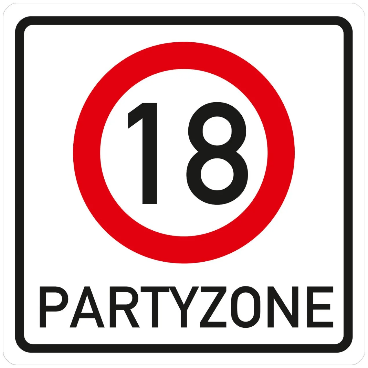 Riesiges PVC Verkehrsschild Geburtstag - 18 bis 100