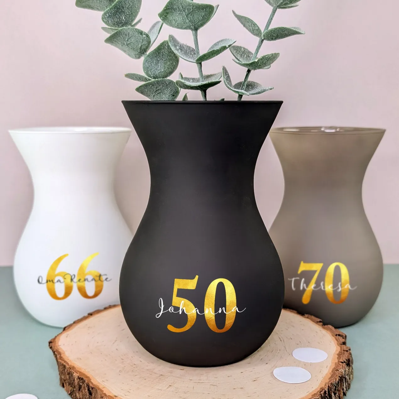 Ritzenhoff Vase zum Geburtstag personalisiert mit Name & Alter | 3 Farben zur Auswahl