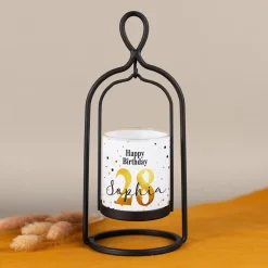 Ritzenhoff Windlicht zum Geburtstag personalisiert mit Name & Alter | Happy Birthday Weiß