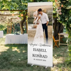 Roll-Up Banner mit großem Foto zur Hochzeit