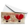 Romantischer Gutschein zum Valentinstag, Hochzeitstag und mehr - Ziehkarte mit Ihrem Text & Herzen