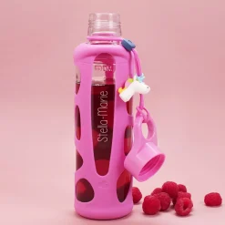 Rosa Kinder-Trinkflasche und Brotdose im Set mit Ihrem Wunschnamen