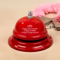 Rote Sex-Klingel mit witzigem Aufdruck | Lustiges Geschenk für Paare, Geburtstage oder JGA