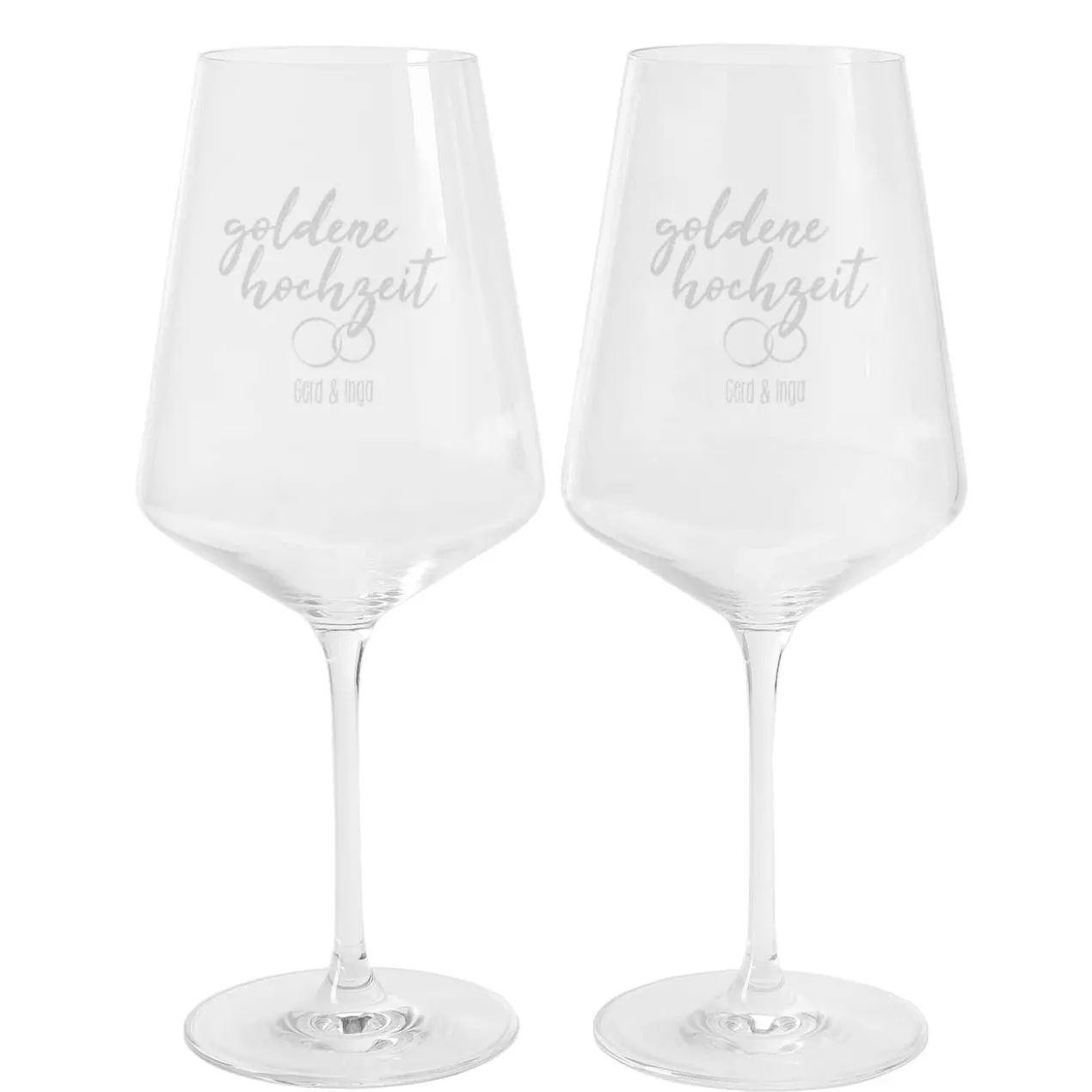 Rotweingläser zur Silbernen Hochzeit