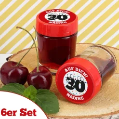 6r Set Schnaps zum 30. Geburtstag mit Name und Text
