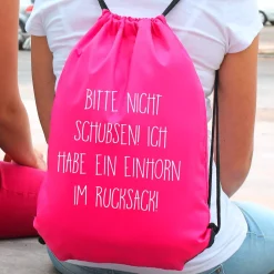 Rucksack Bitte nicht schubsen - in mehreren Farben mit Wunschtext