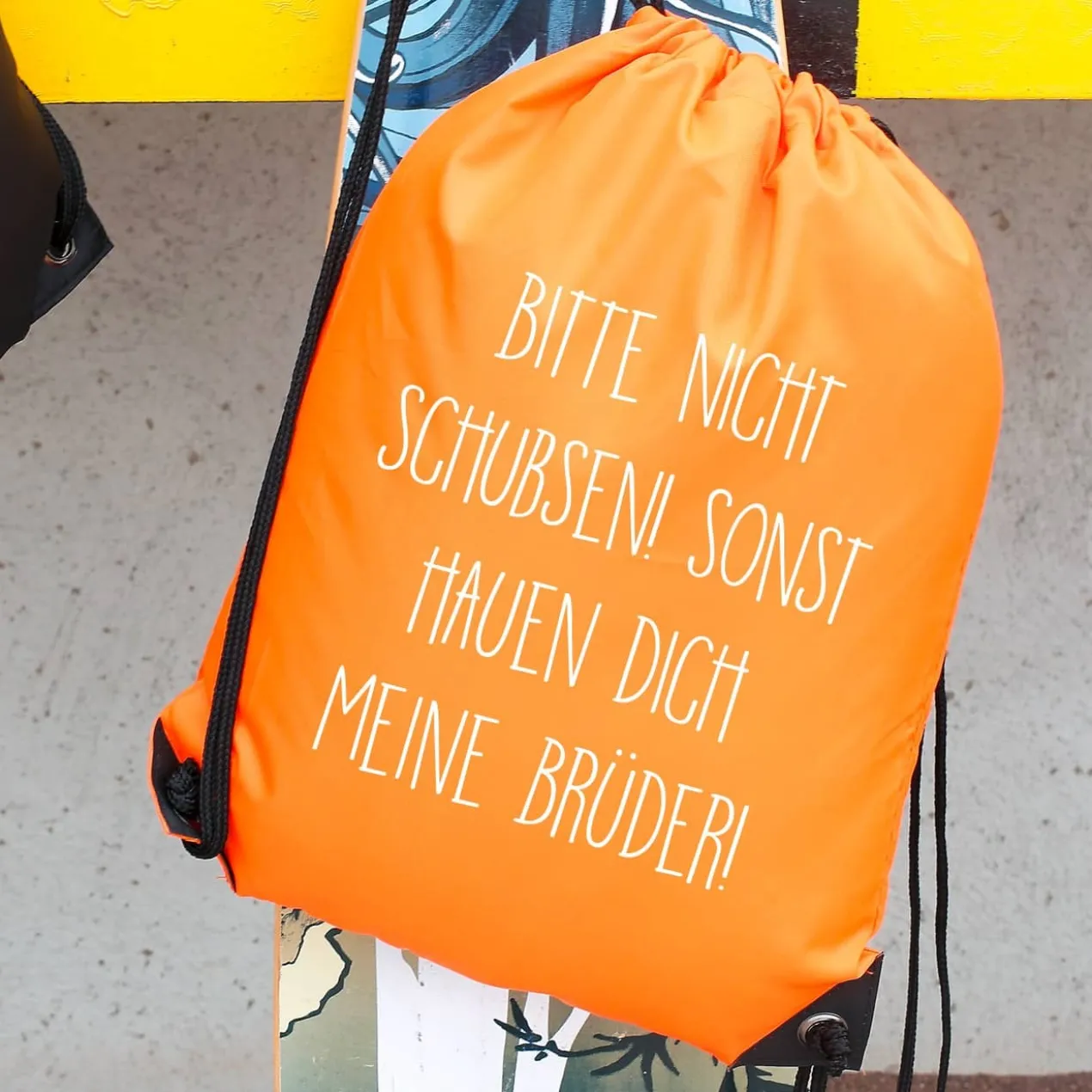 Rucksack Bitte nicht schubsen - in mehreren Farben mit Wunschtext