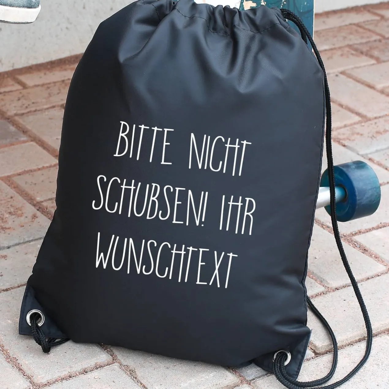 Rucksack Bitte nicht schubsen - in mehreren Farben mit Wunschtext