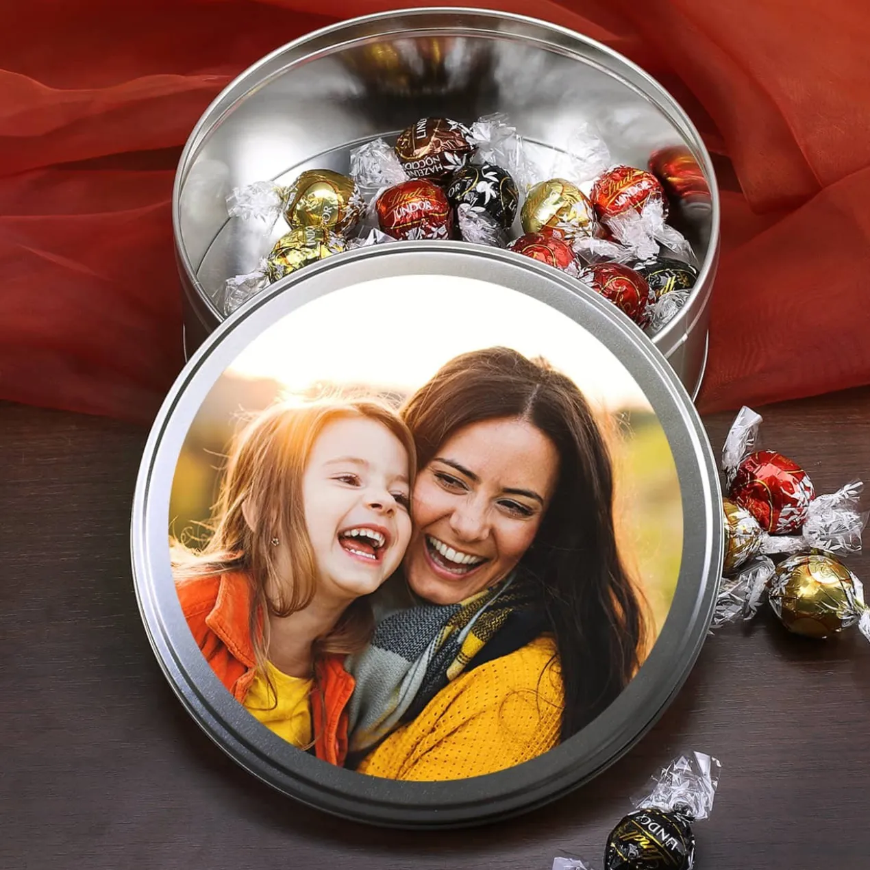 Runde Metalldose mit Ihrem Foto personalisiert