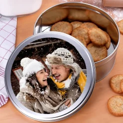 Runde Metalldose mit Ihrem Foto personalisiert
