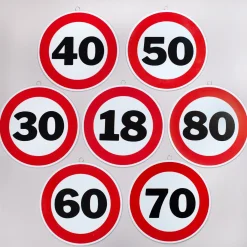 Rundes Blechschild zum Geburtstag & Jubiläum | 25 cm | Verkehrsschild Design