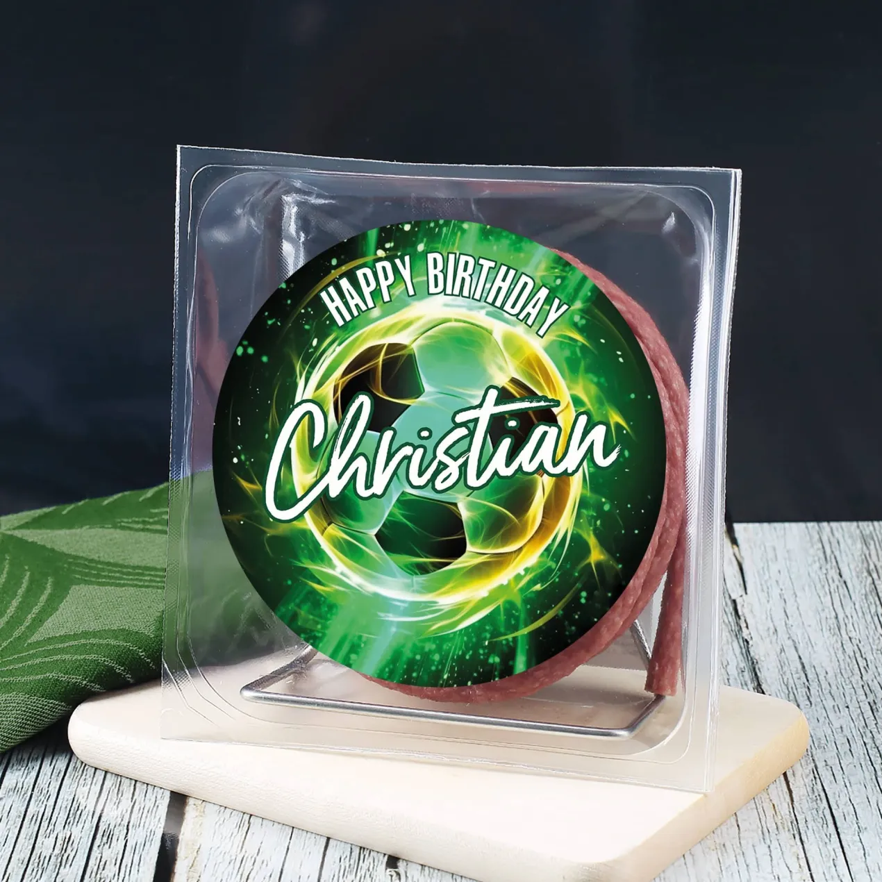 Salami Kabeltrommel für Fußballer zum Geburtstag