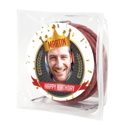 Salami Kabeltrommel mit Foto - witziges Geburtstagsgeschenk für Männer
