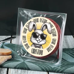 Salami Kabeltrommel zu Ostern mit Namensaufdruck