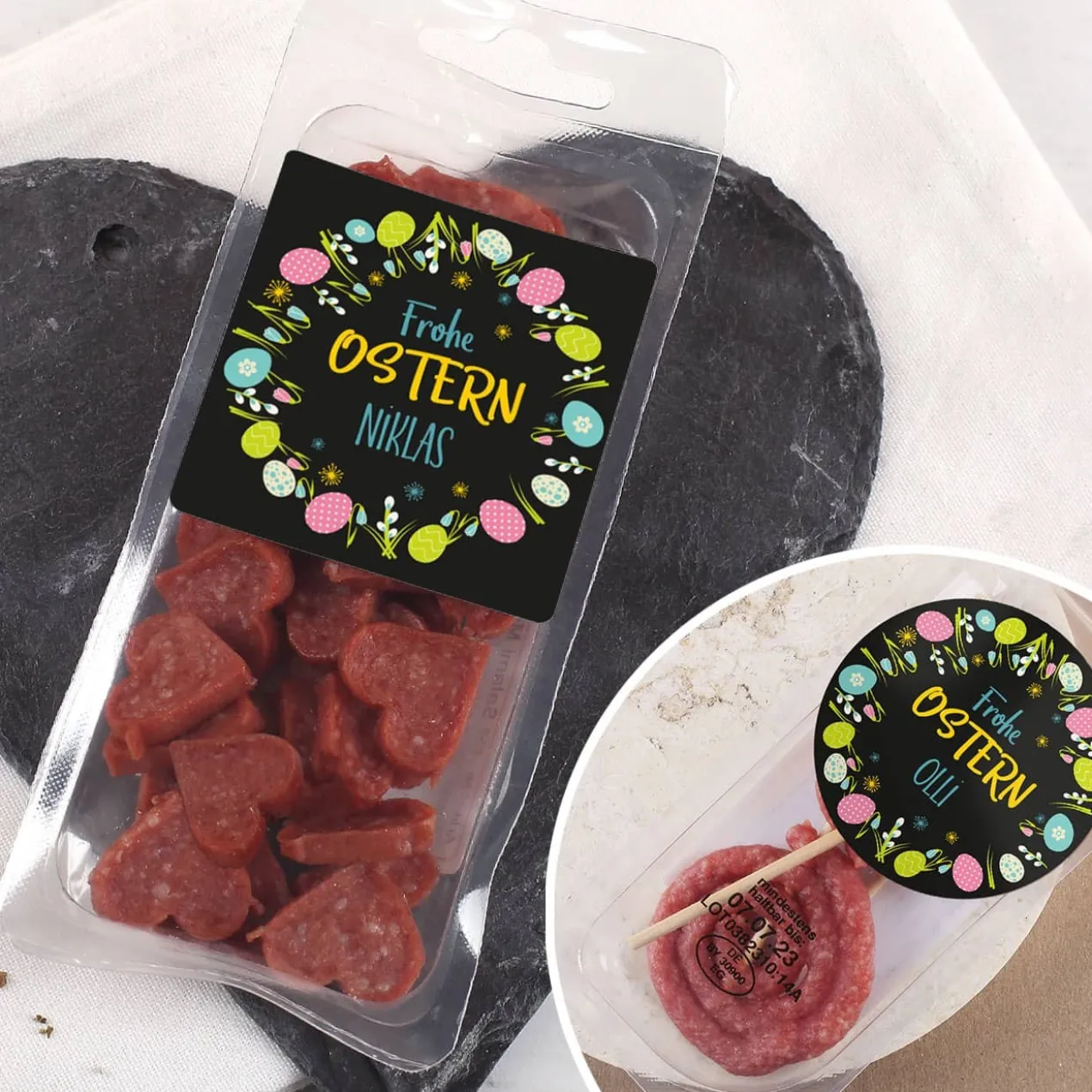 Salami Snack als Ostergeschenk für Männer