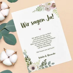 Save the Date Karte mit Blumenmotiv