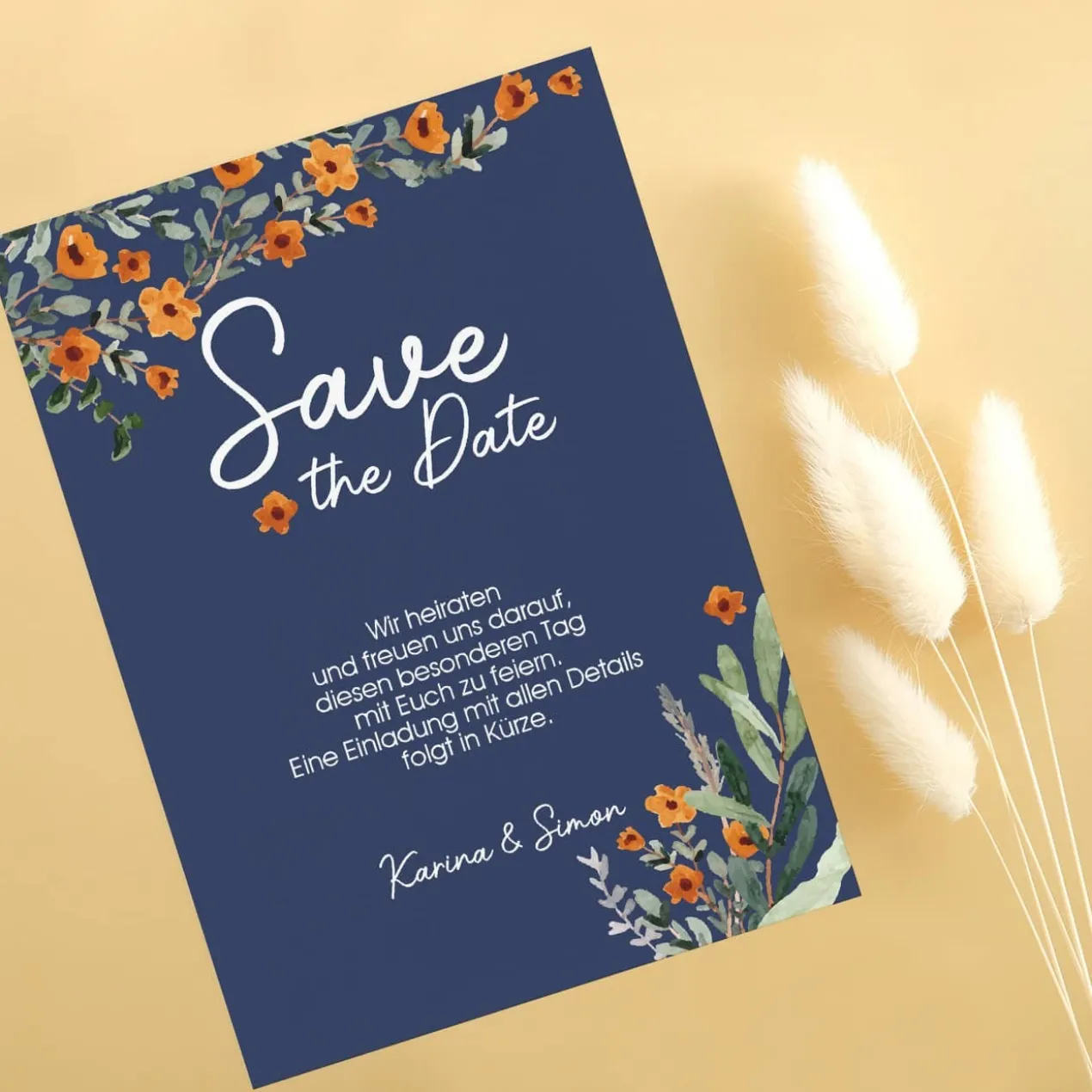 Save the Date Karte mit Foto und modernem Motiv