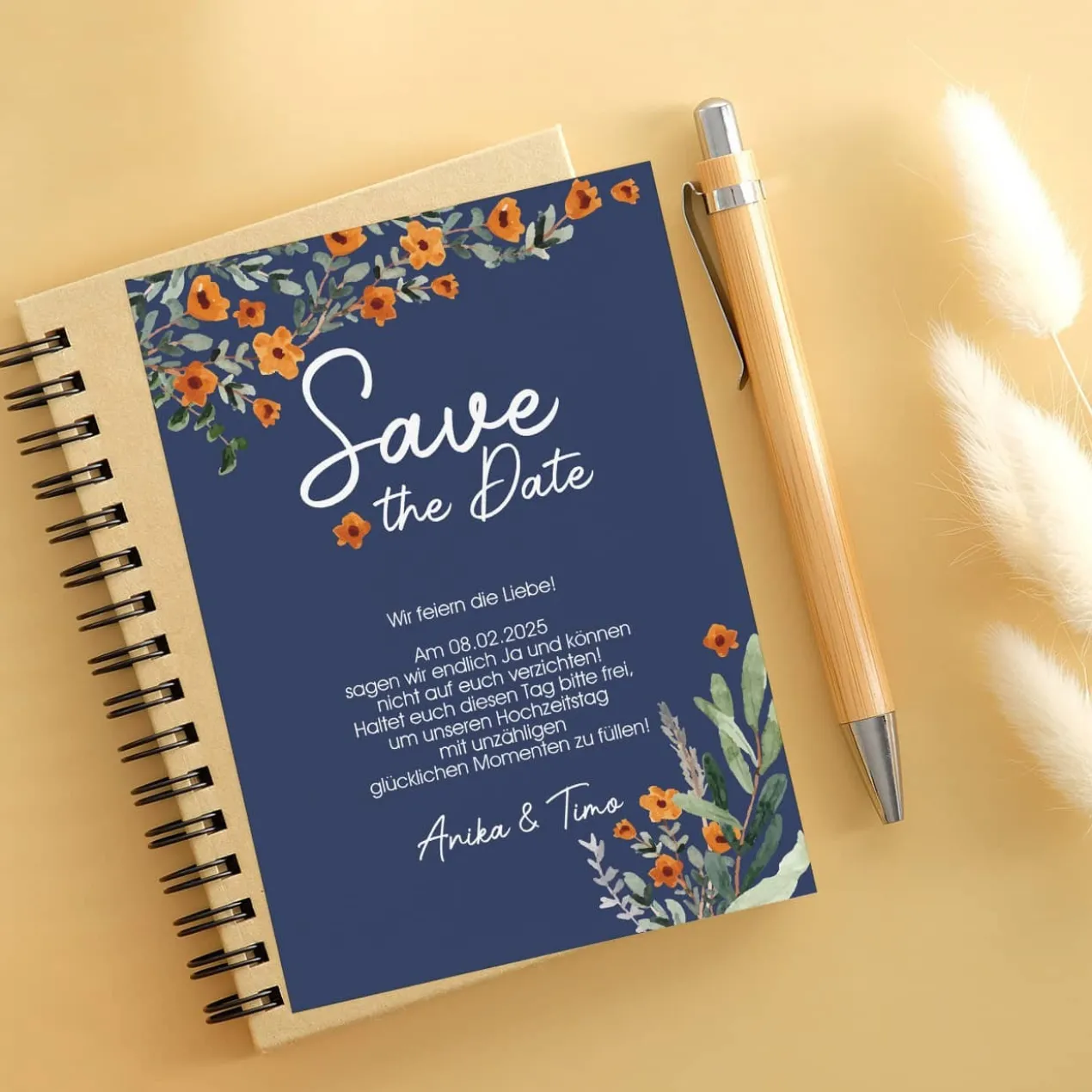 Save the Date Karte mit Foto und modernem Motiv