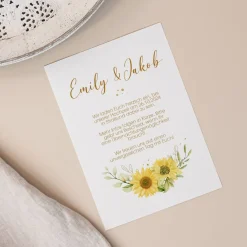 Save the Date Karte mit Sonnenblumenmotiv und Personalisierung