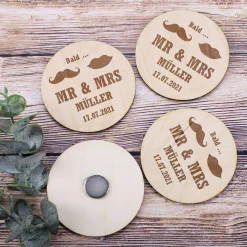 Save the Date Magnete im 5er Set - Bald Mr und Mrs