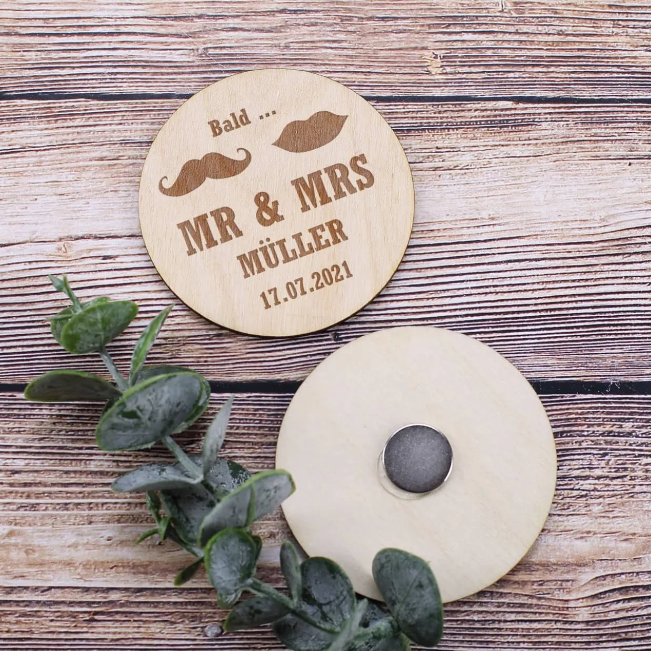 Save the Date Magnete im 5er Set - Bald Mr und Mrs