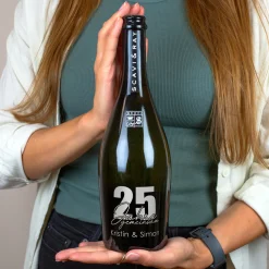 Scavi & Ray Prosecco Flasche mit Namensgravur als Geschenk zur Silberhochzeit | 750 ml