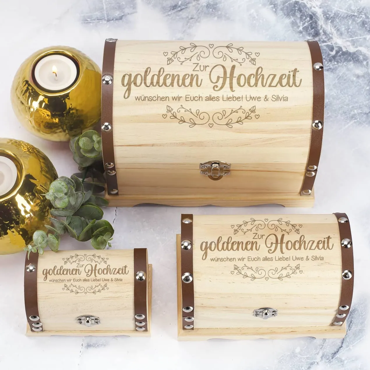 Schatztruhe als Geldgeschenk zur goldenen Hochzeit