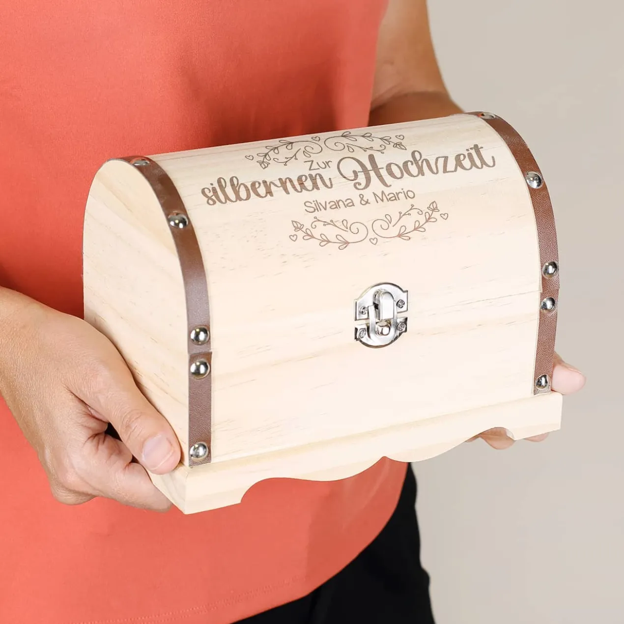 Schatztruhe zur silbernen Hochzeit in 3 Größen