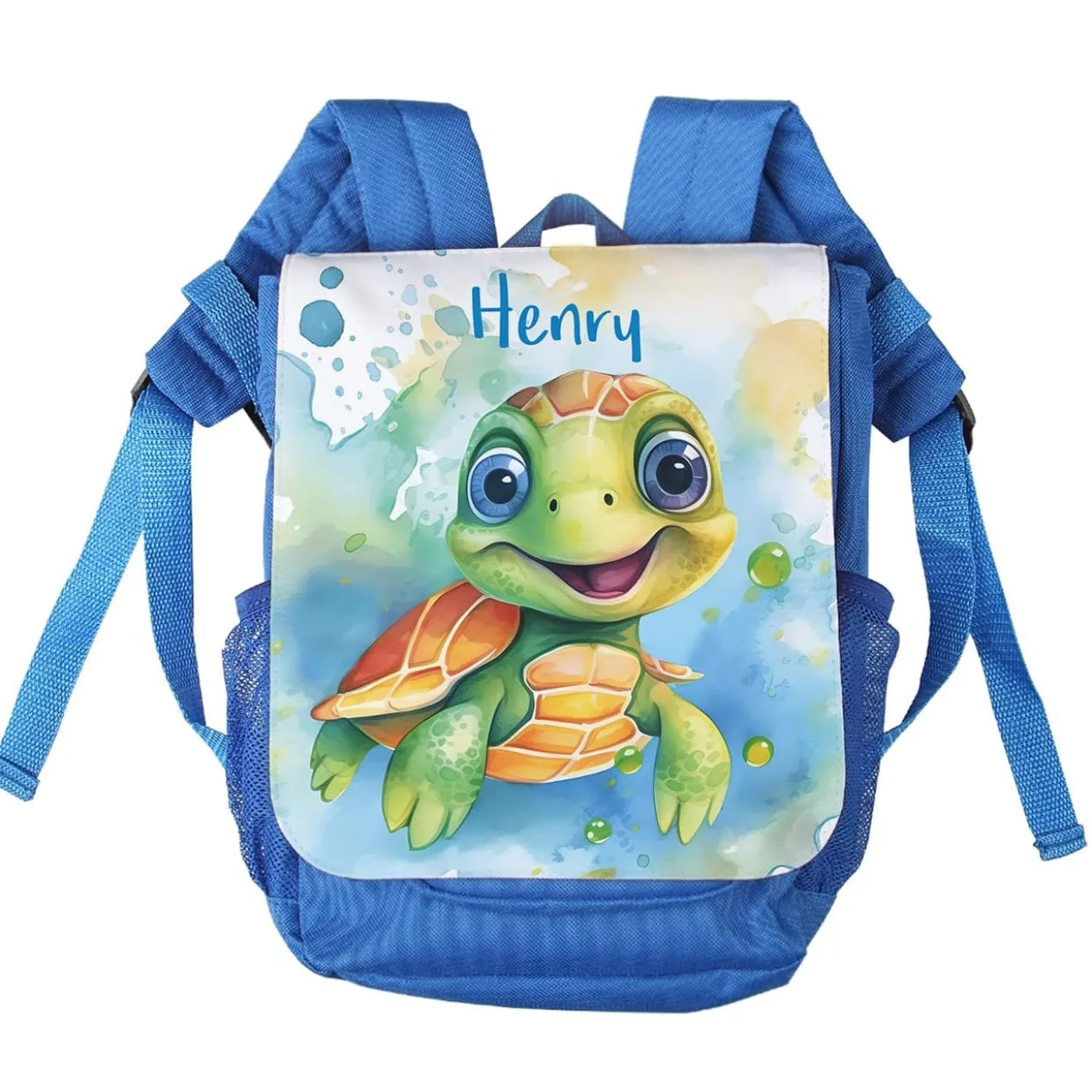 Schildkröten-Kinderrucksack im Watercolor Stil mit Ihrem Wunschnamen