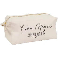 Schlampermäppchen & Beautycase mit Herz als Geschenk für Frauen | Tasche personalisiert in 2 Größen