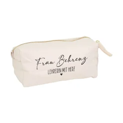 Schlampermäppchen & Beautycase mit Herz als Geschenk für Frauen | Tasche personalisiert in 2 Größen