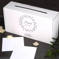 Schlichte Kartenbox - In stillem Gedenken - mit Name und Datum