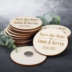 5 schlichte Save the Date Magneten zur Hochzeit