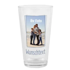 Schlichtes Fotoglas mit Ihrem Wunschtext