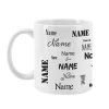 schlichte Tasse mit Ihrem Wunschnamen - schwarz und weiß
