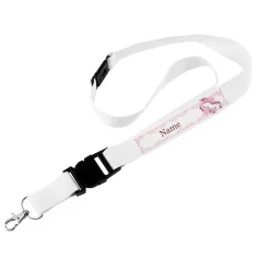 Schlüsselband mit Name und Pink Pony