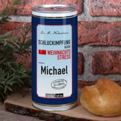 Schluckimpfung gegen Weihnachtsstress - 1 Liter Bierdose mit Ihrem Namen
