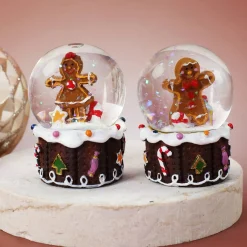 Schneekugel Lebkuchen-Mädchen und Junge