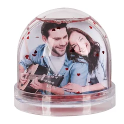 Schneekugel zum Valentinstag mit Ihren zwei Lieblingsfotos