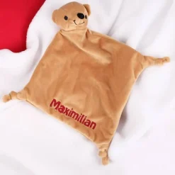 Schnuffeltuch mit Namen bestickt - Bär